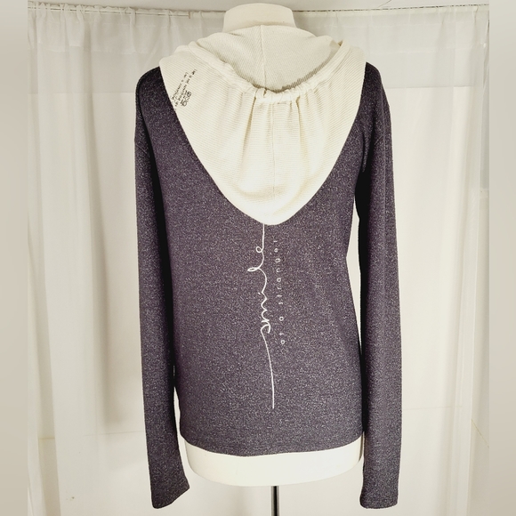 PEACE LOVE WORLD Longsleeve Hooded Shirt Small - Picture 9 of 10